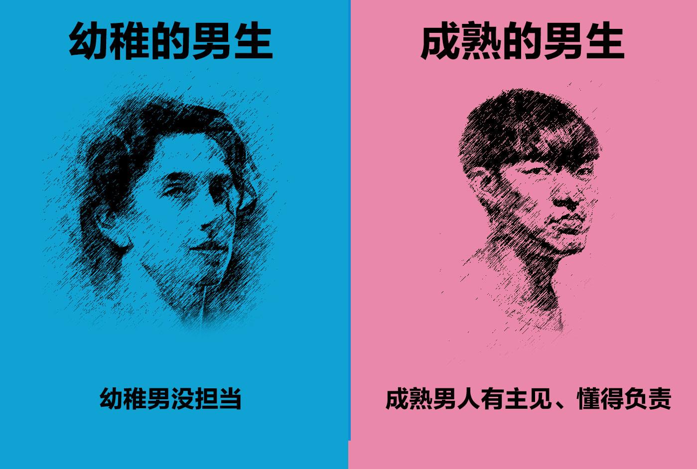 女生是喜欢成熟的男生还是幼稚的男生（更偏爱成熟男生）